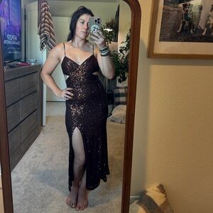 SAYLOR Chocolate Sequin Dress